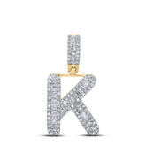 3/8CTW-DIA P1P2 MENS INITIAL "K" PENDANT